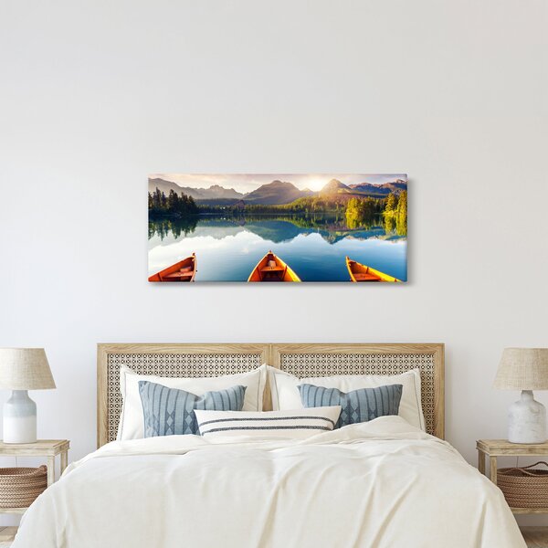 Slika - Jezero sa čamcima (120x50 cm)