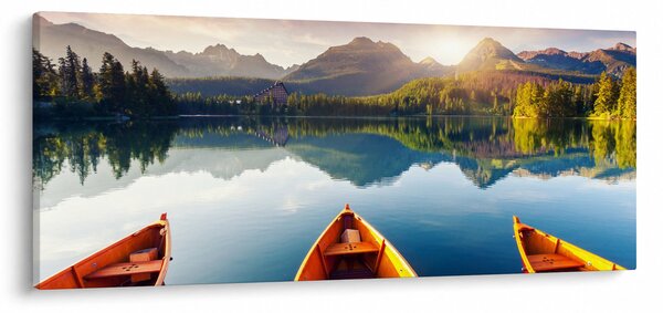 Slika - Jezero sa čamcima (120x50 cm)
