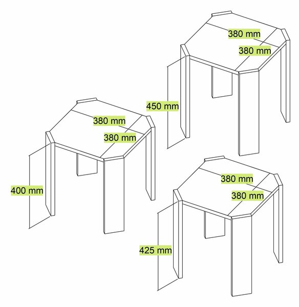 Zondo.hr Set stolića za kavu (3 kom.) Asra (travertin). Akcija -30%. 1144787