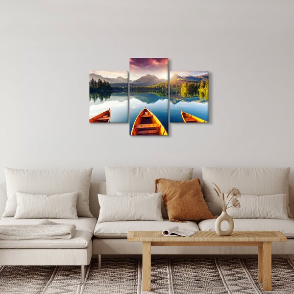 Slika - Jezero sa čamcima (90x60 cm)