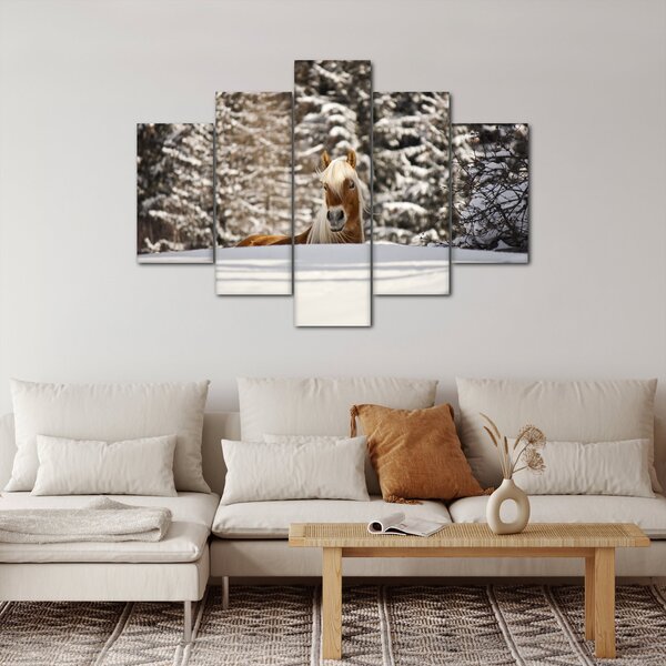 Slika - Konj u zimskom pejzažu (150x105 cm)