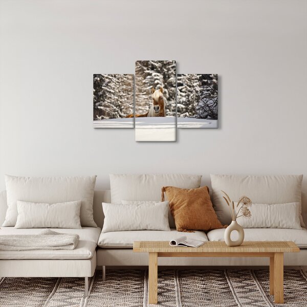 Slika - Konj u zimskom pejzažu (90x60 cm)
