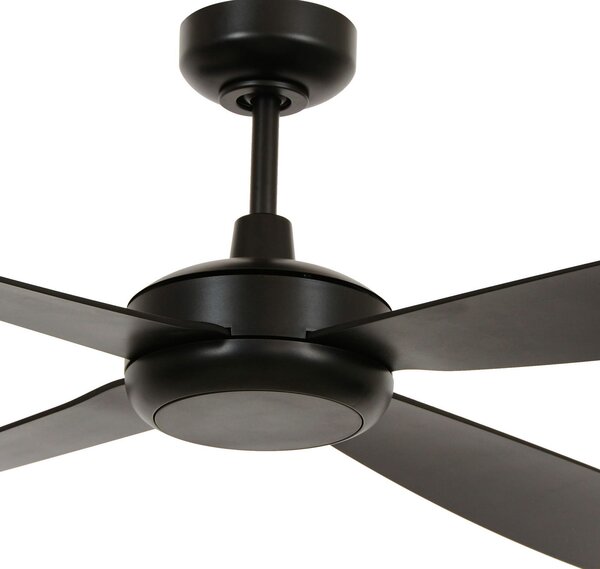 Stropni ventilator Slipstream s rasvjetom, crni, tih – Beacon Beacon Lighting, Slipstream, prigušiv, Crno, Dnevna soba, Plastika, Moderan