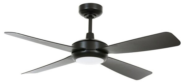 Stropni ventilator Slipstream s rasvjetom, crni, tih – Beacon Beacon Lighting, Slipstream, prigušiv, Crno, Dnevna soba, Plastika, Moderan