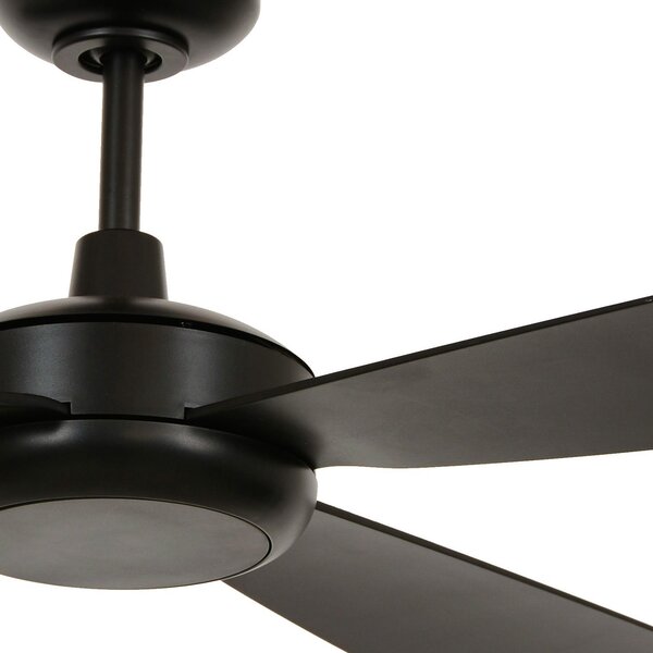 Stropni ventilator Slipstream s rasvjetom, crni, tih – Beacon Beacon Lighting, Slipstream, prigušiv, Crno, Dnevna soba, Plastika, Moderan