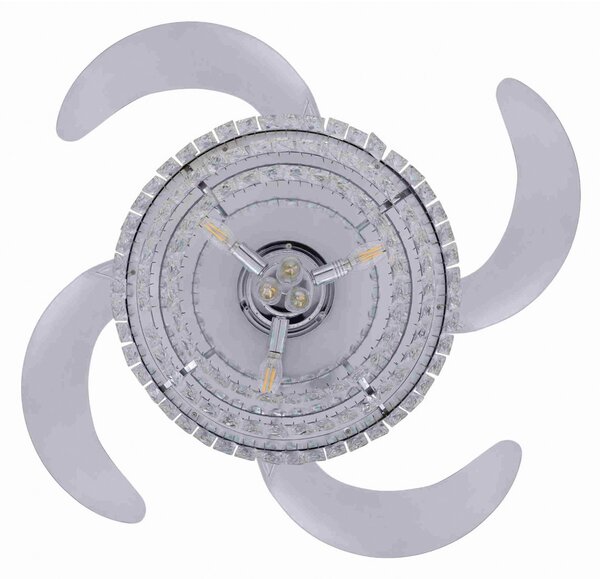 Stropni ventilator Fanaway Veil s rasvjetom, kromiran, tih – Beacon Beacon Lighting, Fanaway Veil, Providna, Dnevna soba, Plastika