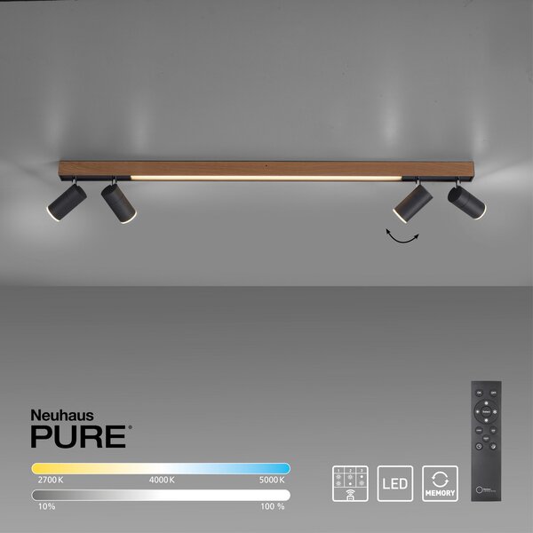 Stropne Svjetiljka PURE, PURE Lines Spot, prigušiv, Drvo, Dnevna soba, Metal