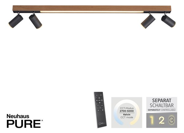 Stropne Svjetiljka PURE, PURE Lines Spot, prigušiv, Drvo, Dnevna soba, Metal