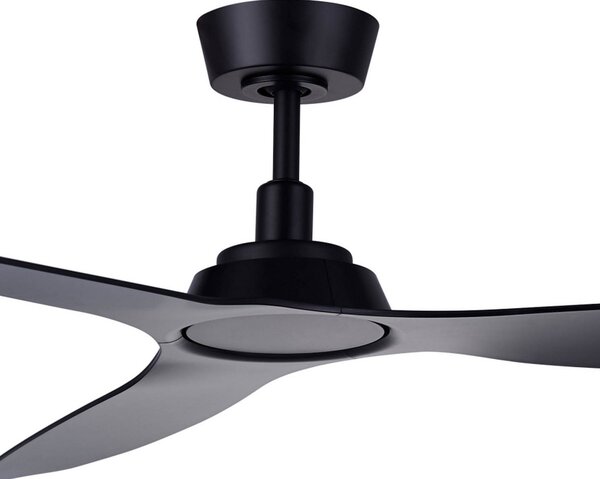 Stropni ventilator Moto, crni, Ø 132 cm, tih - Beacon Beacon Lighting, Moto, Crno, Dnevna soba, Plastika, Moderan