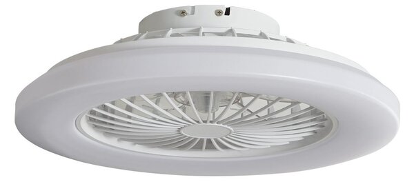Vedin LED stropni ventilator, Ø 49 cm, bijeli, CCT - Lindby Lindby, Vedin, prigušiv, Bijela, Dnevna soba, Plastika, Moderan