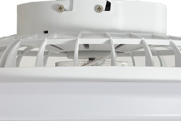 Vedin LED stropni ventilator, Ø 49 cm, bijeli, CCT - Lindby Lindby, Vedin, prigušiv, Bijela, Dnevna soba, Plastika, Moderan