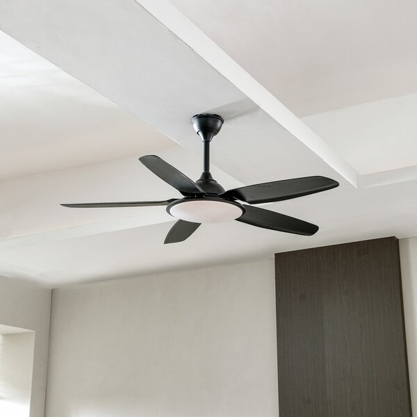 Divian LED stropni ventilator, crni, DC, tih, CCT - Lucande Lucande, Divian, Crno, Dnevna soba, Metal, Moderan