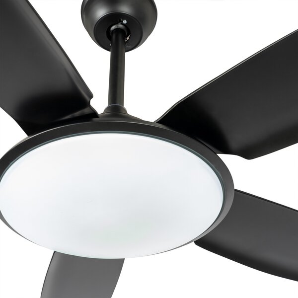 Divian LED stropni ventilator, crni, DC, tih, CCT - Lucande Lucande, Divian, Crno, Dnevna soba, Metal, Moderan
