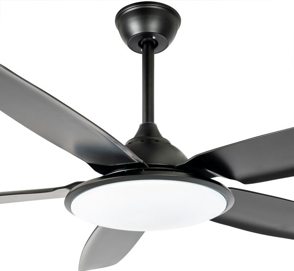 Divian LED stropni ventilator, crni, DC, tih, CCT - Lucande Lucande, Divian, Crno, Dnevna soba, Metal, Moderan