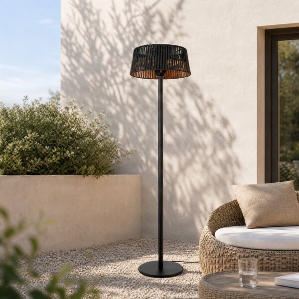 Pyravo stojeći radijator, crni, 200 cm, aluminij, IP44 – Lucande Lucande, Pyravo, Crno, Metal, Moderan