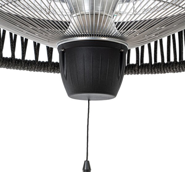 Calenza viseći radijator, crni, Ø 50 cm, 1.500 W, aluminij - Lucande Lucande, Calenza, Crno, Metal, Moderan