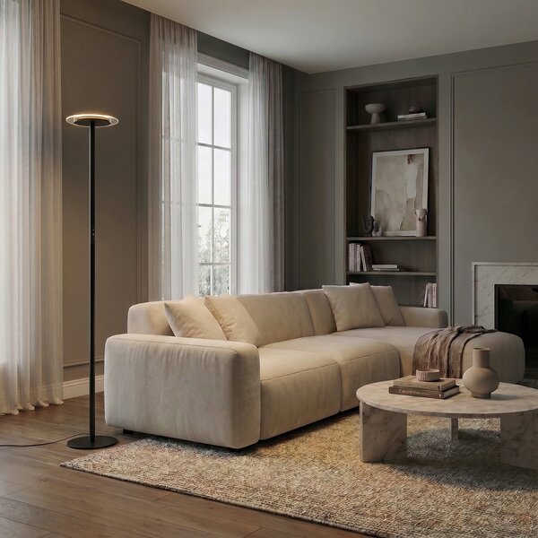 Podne Lampa Arcchio, Frile, prigušiv, Crno, Dnevna soba, Aluminij, Moderan