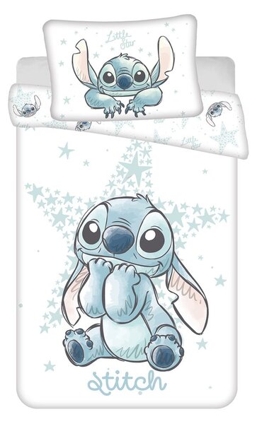 Bijela pamučna dječja posteljina za dječji krevetić 100x135 cm Lilo and Stitch "White Star" – Jerry Fabrics