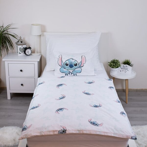 Bijela pamučna dječja posteljina za dječji krevetić 100x135 cm Lilo and Stitch "White Star" – Jerry Fabrics