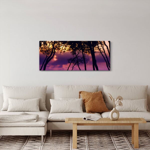 Slika - Drveće u zalasku sunca (120x50 cm)