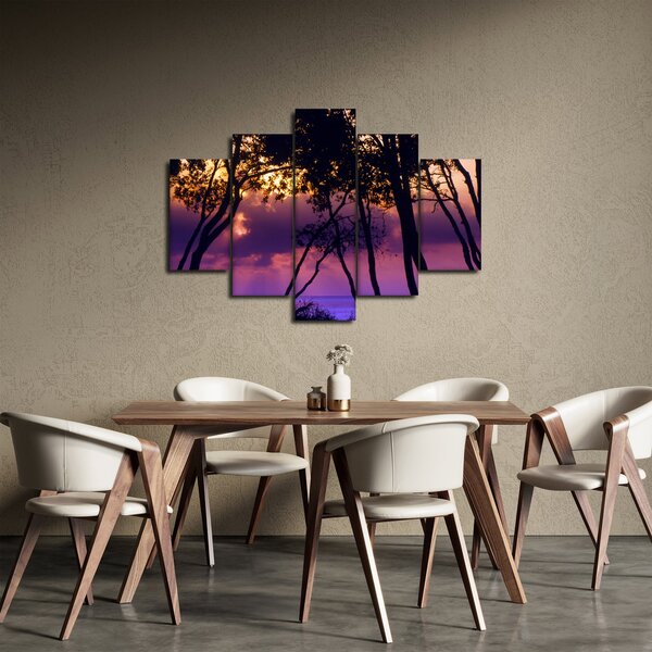 Slika - Drveće u zalasku sunca (150x105 cm)