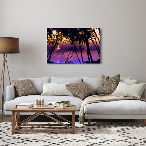 Slika - Drveće u zalasku sunca (90x60 cm)