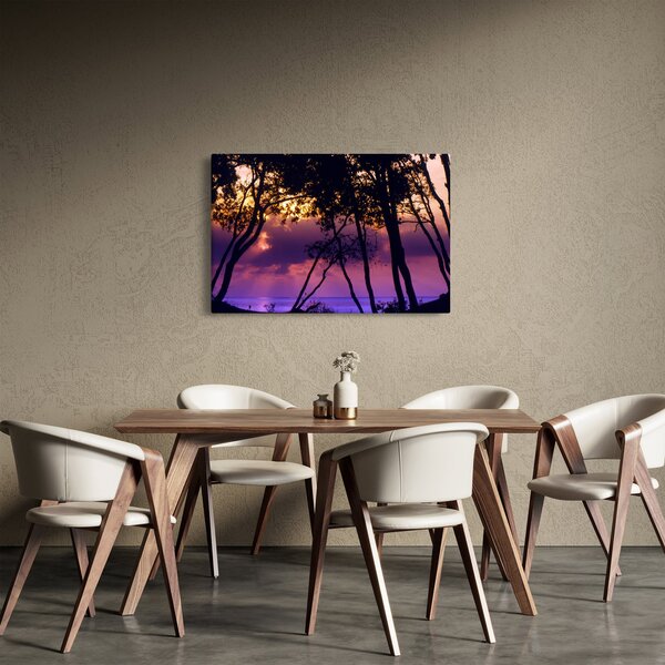 Slika - Drveće u zalasku sunca (90x60 cm)