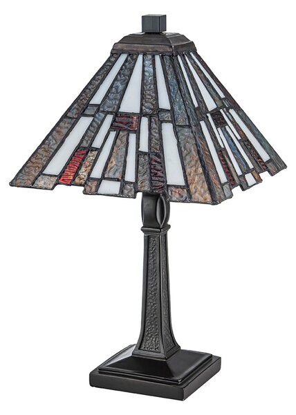Stolne Lampa QUOIZEL, Inglenook, Bronca / stari mesing, Dnevna soba, Metal, Tiffany