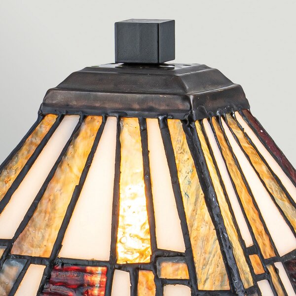 Stolne Lampa QUOIZEL, Inglenook, Bronca / stari mesing, Dnevna soba, Metal, Tiffany