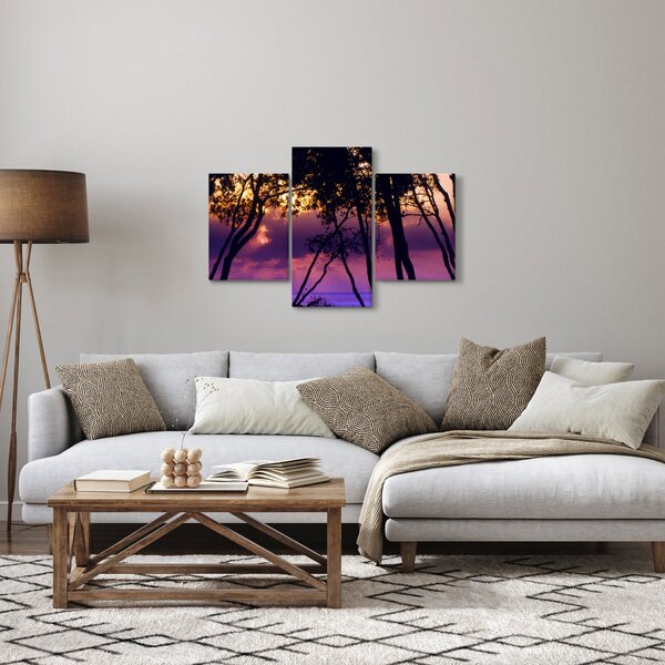 Slika - Drveće u zalasku sunca (90x60 cm)