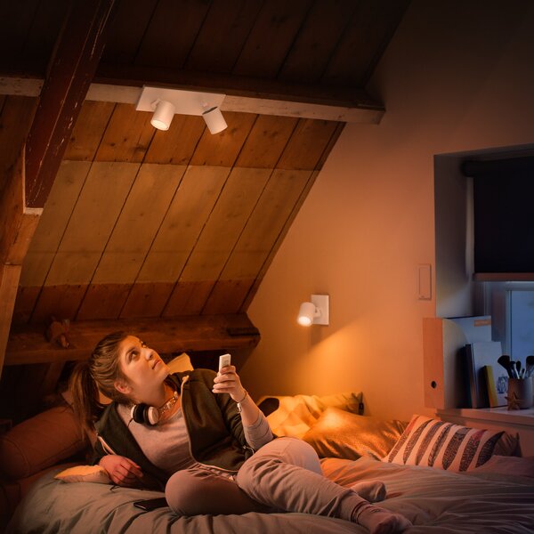 Stropne Svjetiljka Philips Hue, Philips Hue Runner, prigušiv, Bijela, Dnevna soba, Aluminij, Moderan