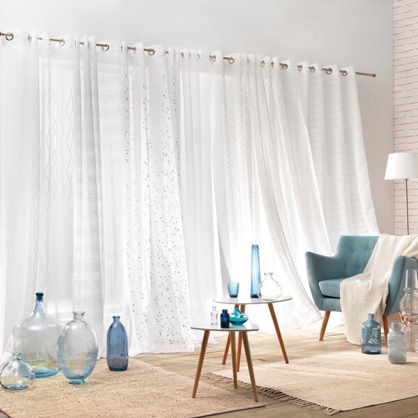 Bijela/u srebrnoj boji prozirna zavjesa od voila 140x240 cm Floressia – douceur d'intérieur
