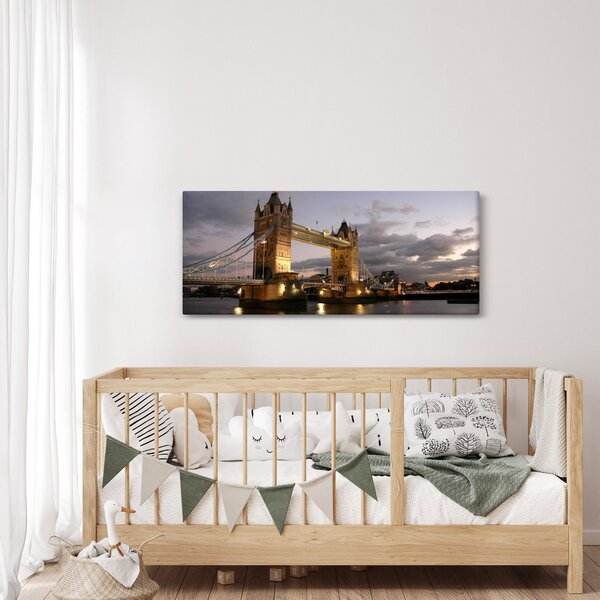 Slika - Tower Bridge noću (120x50 cm)
