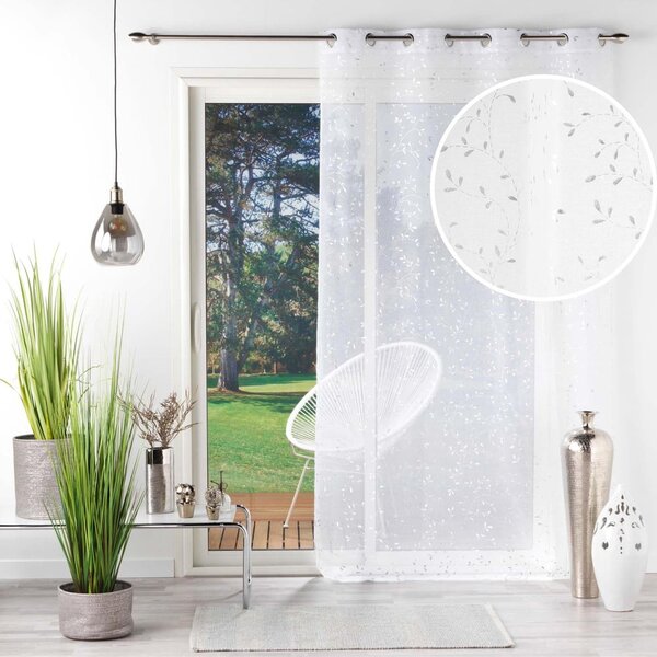 Bijela/u srebrnoj boji prozirna zavjesa od voila 140x240 cm Floressia – douceur d'intérieur