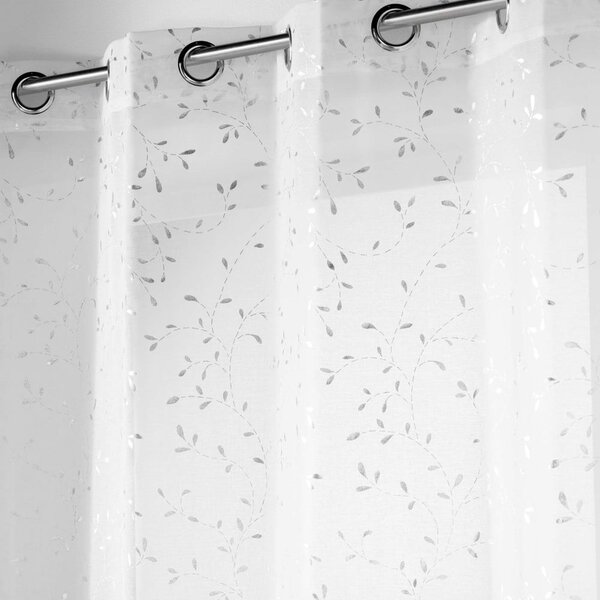 Bijela/u srebrnoj boji prozirna zavjesa od voila 140x240 cm Floressia – douceur d'intérieur