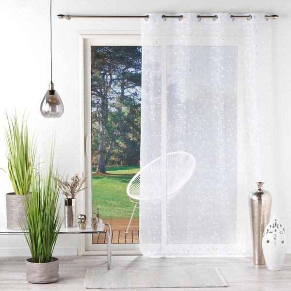 Bijela/u srebrnoj boji prozirna zavjesa od voila 140x240 cm Floressia – douceur d'intérieur
