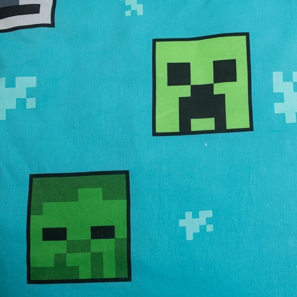 Zelena/plava pamučna dječja posteljina za krevet za jednu osobu 140x200 cm Minecraft "Mobs Here" – Jerry Fabrics