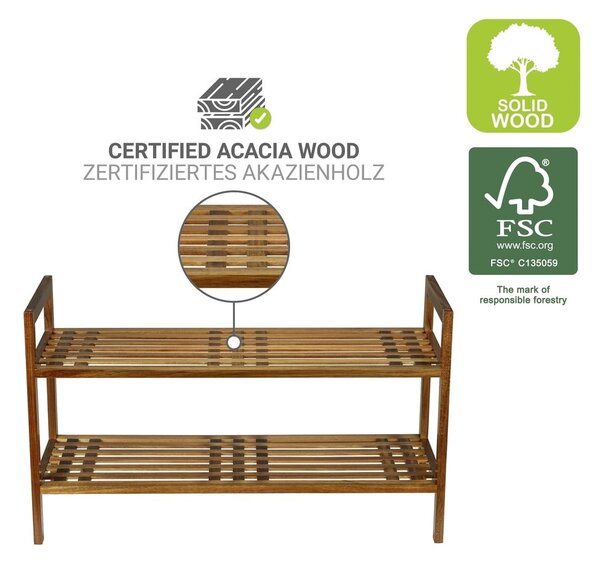 Stalak za cipele od masivnog bagrema u prirodnoj boji 69x40,5x27 cm Fondi – Wenko
