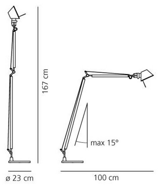 Tolomeo Reading Podna lampa Crna m/Crna Fod - Artemide