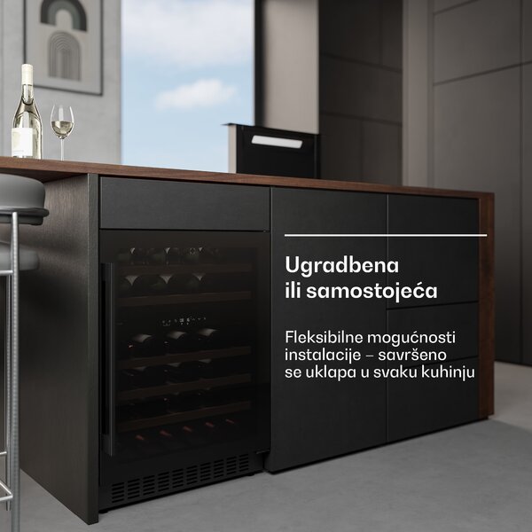 Klarstein Velaire ugradbeni vinski hladnjak, moderan, elegantan, UV zaštita, Dvozonski, 46 boca