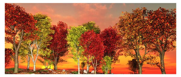 Slika - Obojeno drveće (120x50 cm)