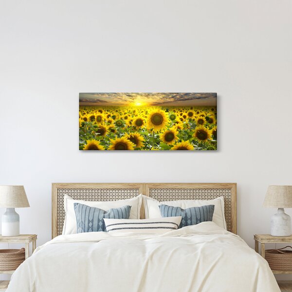 Slika - Suncokreti na zalasku sunca (120x50 cm)
