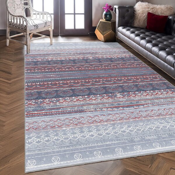 Ljubičasti/sivi perivi tepih 80x150 cm Vintage Stripe – Mila Home