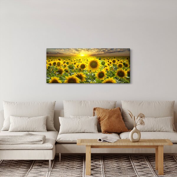 Slika - Suncokreti na zalasku sunca (120x50 cm)
