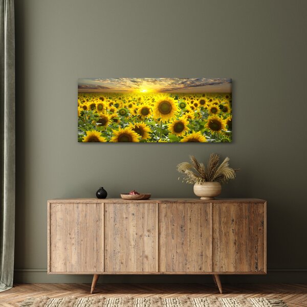Slika - Suncokreti na zalasku sunca (120x50 cm)