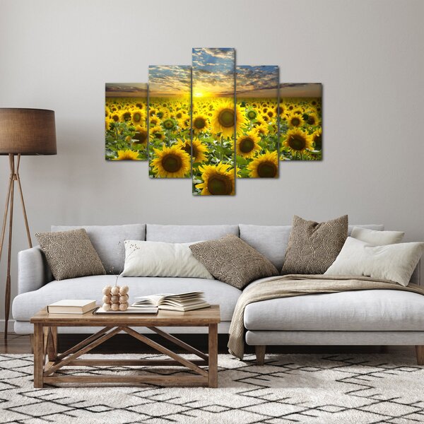 Slika - Suncokreti na zalasku sunca (150x105 cm)