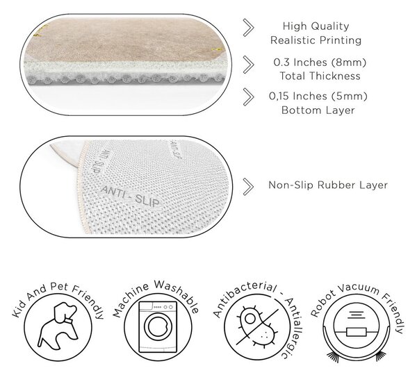 Plavi/bež perivi okrugao tepih ø 120 cm Puddle – Mila Home
