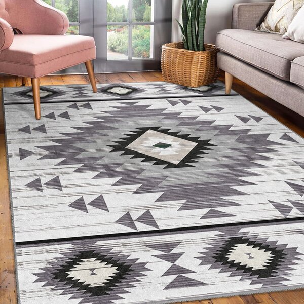 Svijetlo siva perivia staza 80x200 cm Ethnic Geo – Mila Home