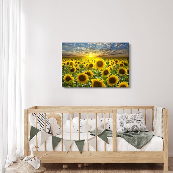 Slika - Suncokreti na zalasku sunca (90x60 cm)