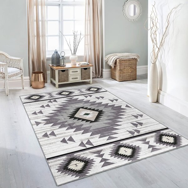 Svijetlo siva perivia staza 80x200 cm Ethnic Geo – Mila Home